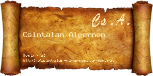 Csintalan Algernon névjegykártya